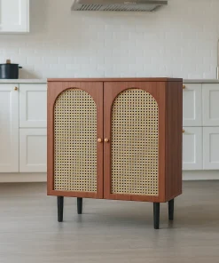 Alternative view of Art Deco Wooden Sideboard With Rattan Doors
