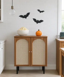 Alternative view of Art Deco Wooden Sideboard With Rattan Doors
