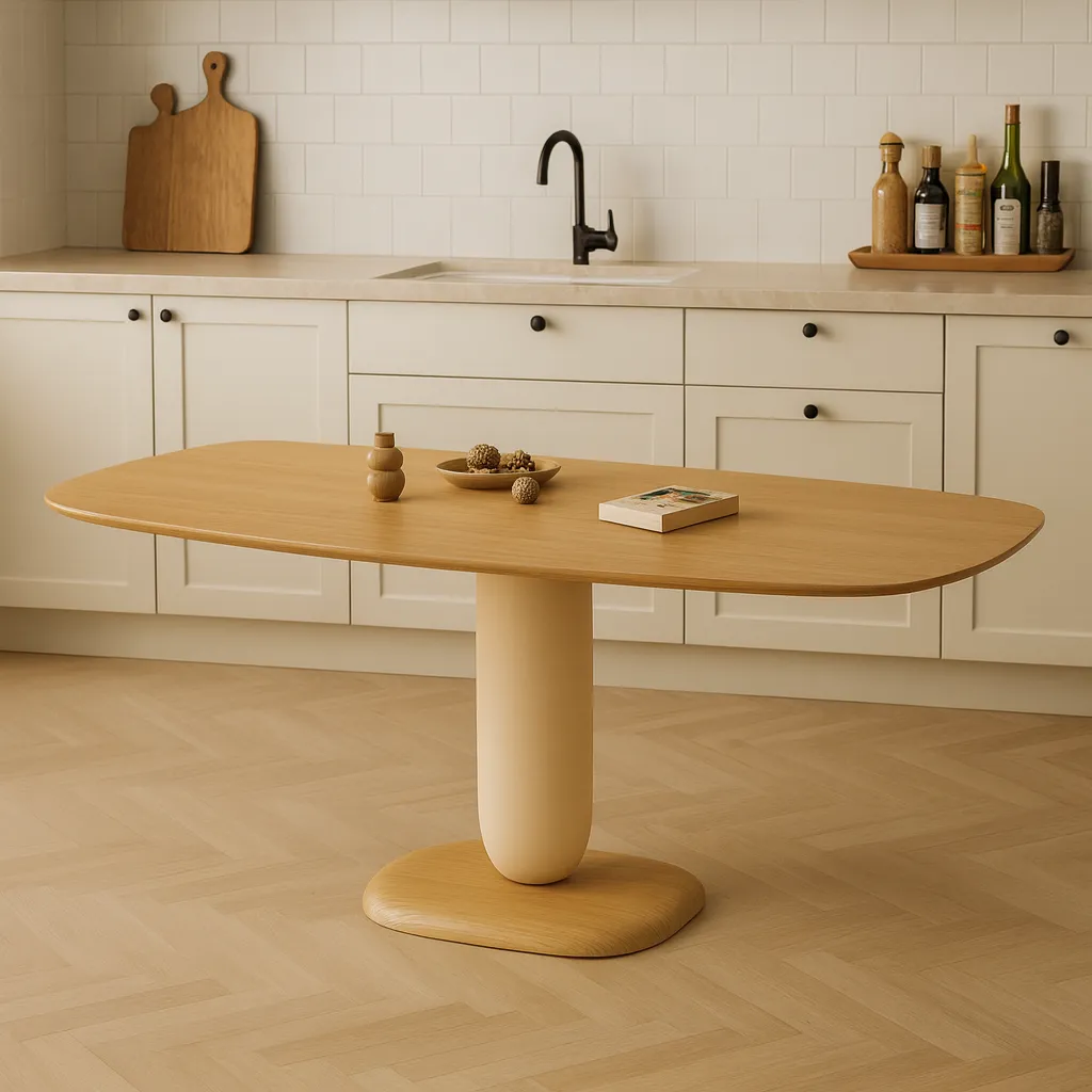 Contemporary Wooden Dining Table For Kitchen - Image 3
