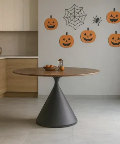 Alternative view of Contemporary Wooden Dining Table With Round Top