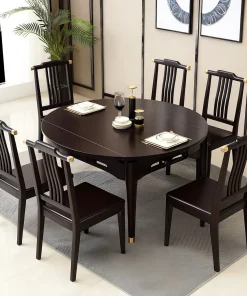 Alternative view of Dining Chair With Slatted Backrest For Kitchen And Dining Room