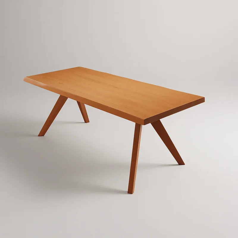 Minimalist Wooden Dining Table With Rectangular Top