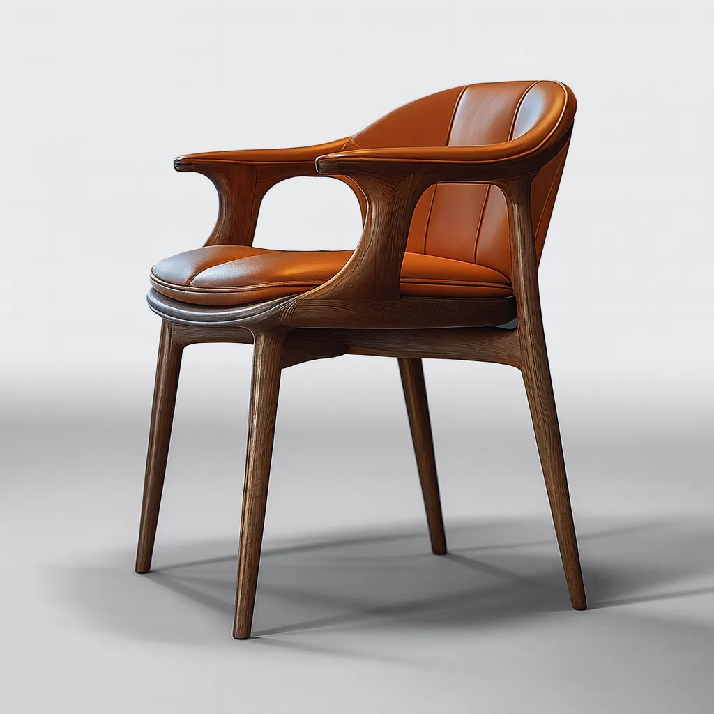 Modern Wooden Dining Chair With Upholstered Seat For Dining Room - Image 4