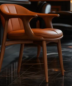 Alternative view of Modern Wooden Dining Chair With Upholstered Seat For Dining Room
