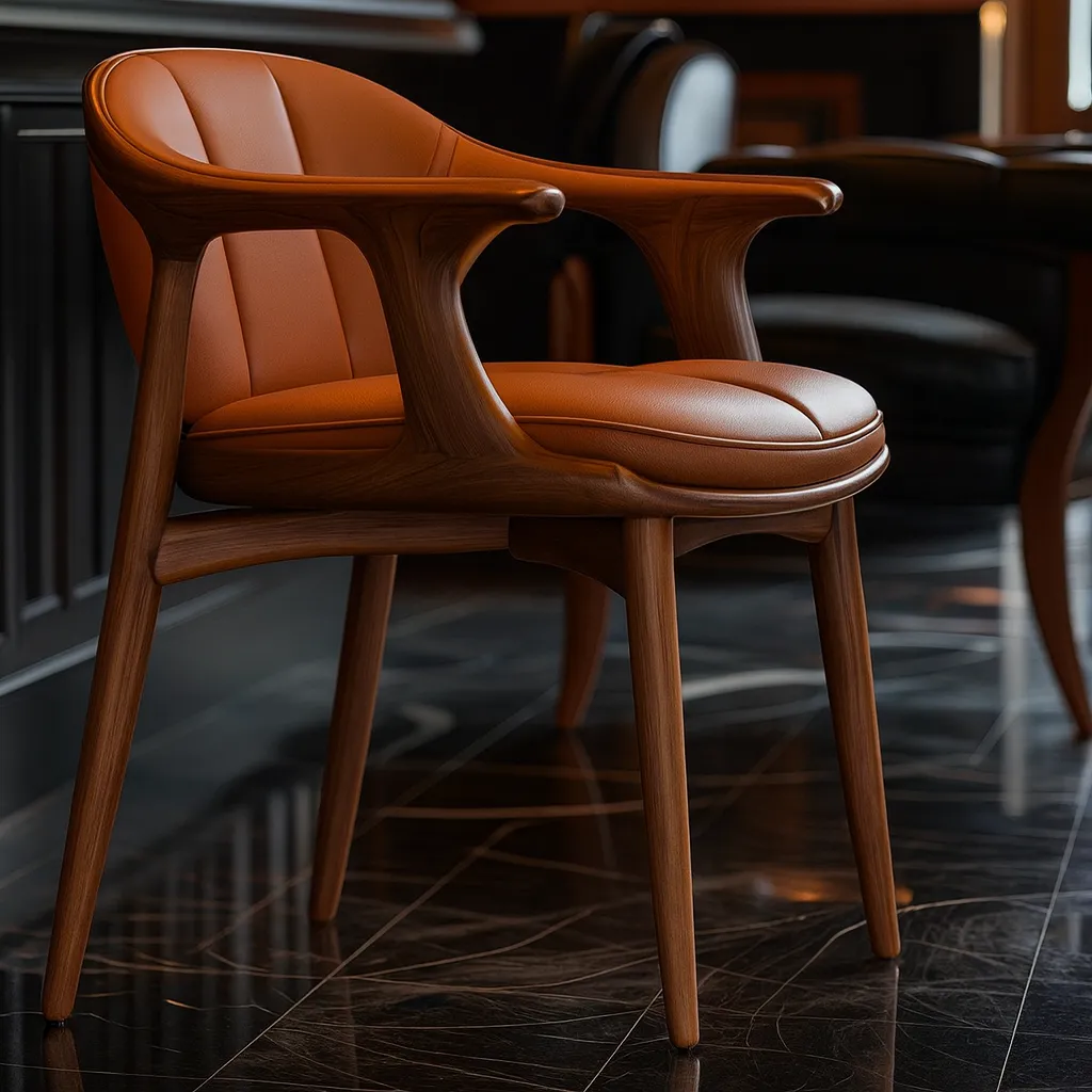 Modern Wooden Dining Chair With Upholstered Seat For Dining Room - Image 2