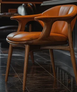 Modern Wooden Dining Chair With Upholstered Seat For Dining Room