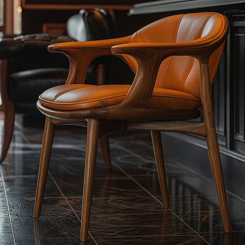 Modern Wooden Dining Chair With Upholstered Seat For Dining Room - Image 3