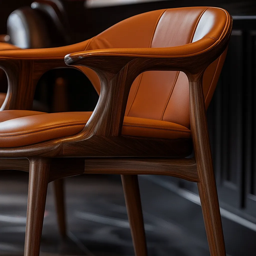 Modern Wooden Dining Chair With Upholstered Seat For Dining Room - Image 5