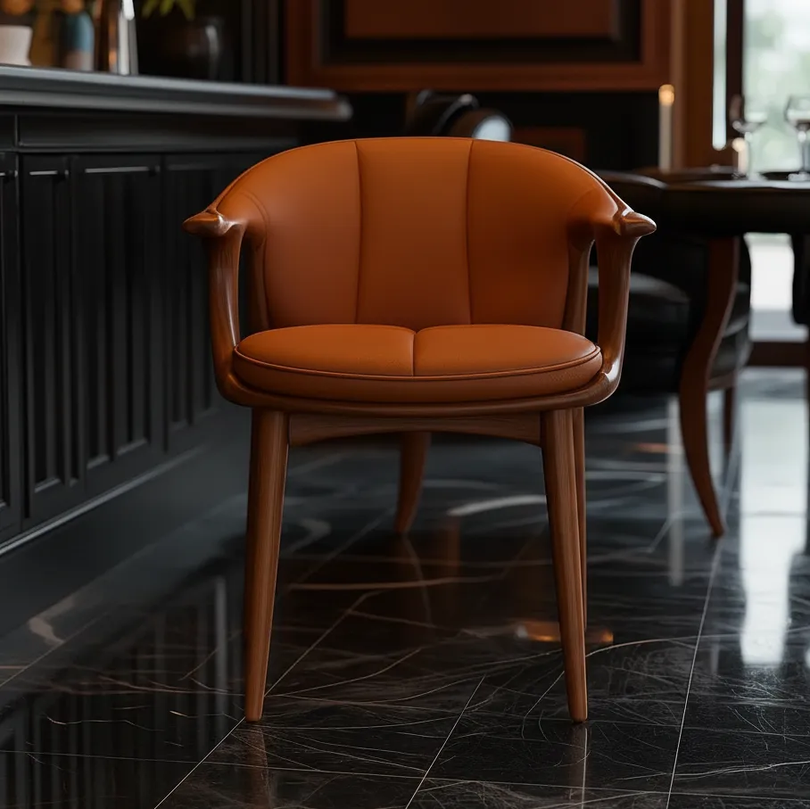 Modern Wooden Dining Chair With Upholstered Seat For Dining Room