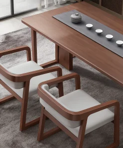 Modern Wooden Dining Chair With Upholstered Seat For Kitchen And Dining Room