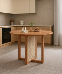 Modern Wooden Dining Table With Round Top