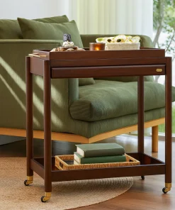 Alternative view of Modern Wooden Kitchen Trolley With Drawer And Storage Shelf