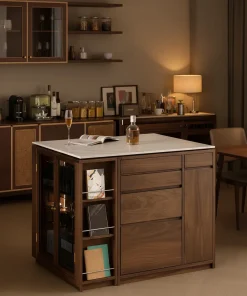 Alternative view of Modern Wooden Sideboard Cabinet With Drawers And Storage Shelves