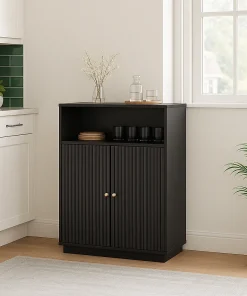 Modern Wooden Sideboard With Doors And Shelf