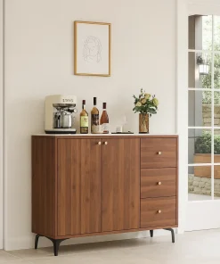 Modern Wooden Sideboard With Stone Top