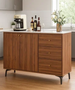 Alternative view of Modern Wooden Sideboard With Stone Top