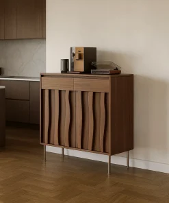 Nordic Wooden Sideboard With Drawers And Doors