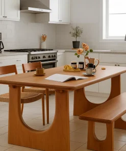 Rectangular Wooden Dining Table With Scandinavian Wood