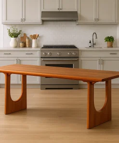 Alternative view of Rectangular Wooden Dining Table With Scandinavian Wood