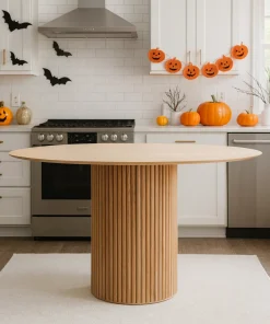 Alternative view of Rustic Wooden Round Dining Table