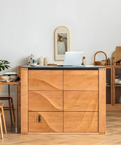 Modern Wooden Kitchen Island With Wave