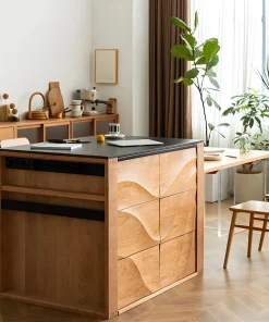 Alternative view of Modern Wooden Kitchen Island With Wave